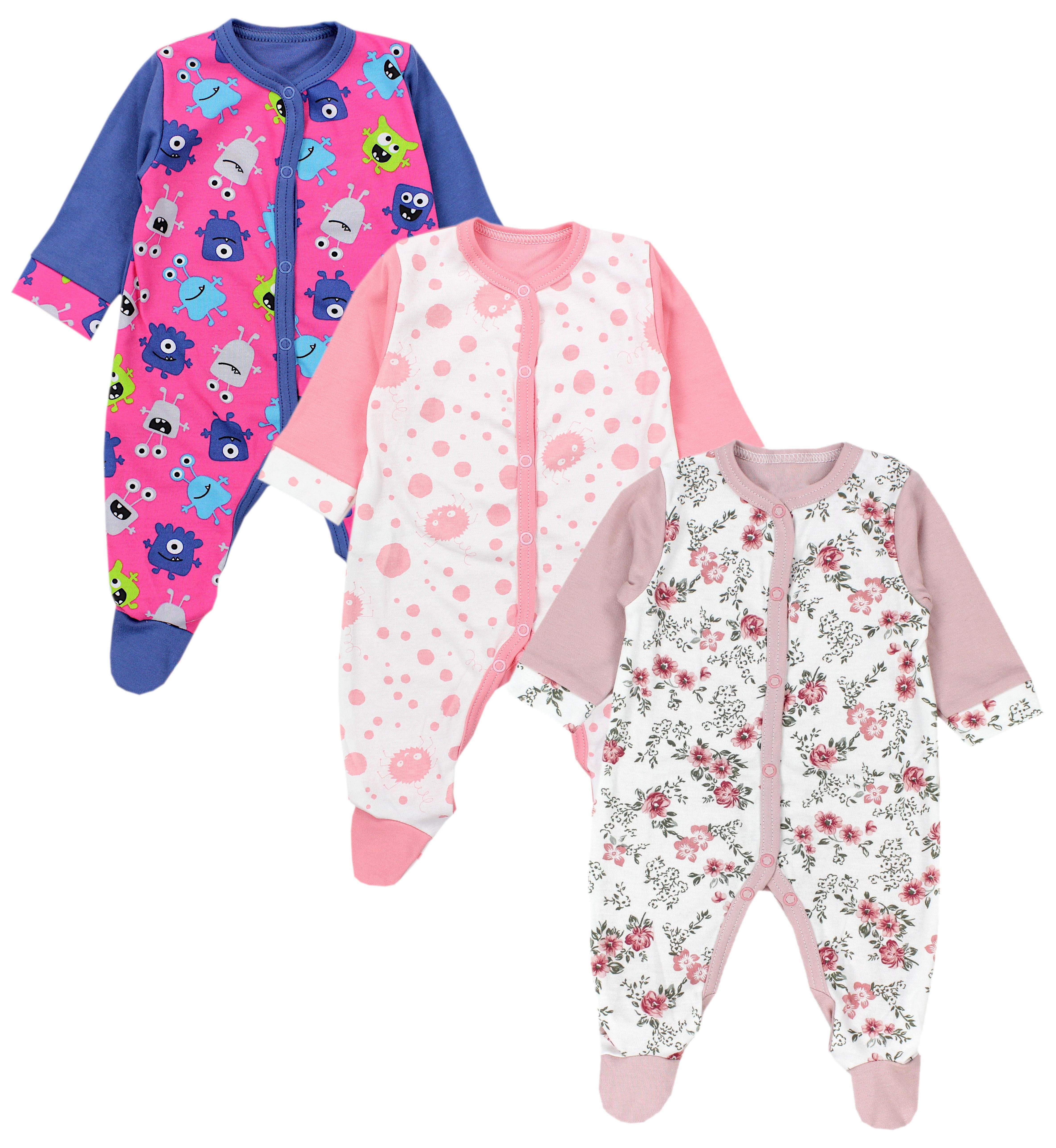 TupTam Strampler »TupTam Baby Mädchen Schlafstrampler Strampler mit Fuß Schlafanzug 3er Pack« (3